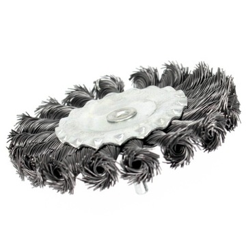 SZCZOTKA DRUCIANA TARCZOWA PLECIONA 100MM NA WIERTARKĘ DRUT STALOWY