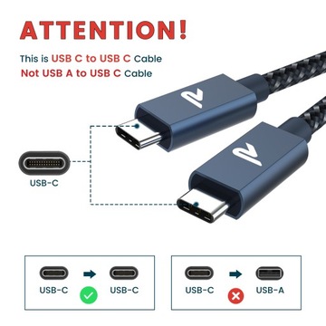 USB Type C – USB Type C Кабель Rampow, 2 м