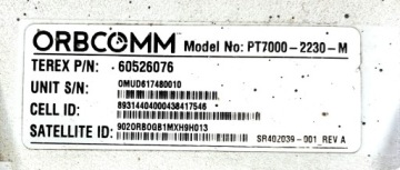 Контроллер ORBCOMM PT 7000 Terex дробилка 60526076