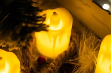 ŚWIECA Świeczka NA BATERIE z 6 cm Lampion WKŁAD Świeczka LED Wosk Płomień