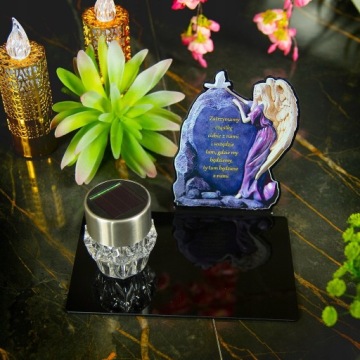 СОЛНЕЧНАЯ СВЕТОДИОДНАЯ ГРАФИКА, БОЛЬШАЯ СТАТУЭТКА ДЛЯ КЛАДБИЩА, МОГИЛЫ