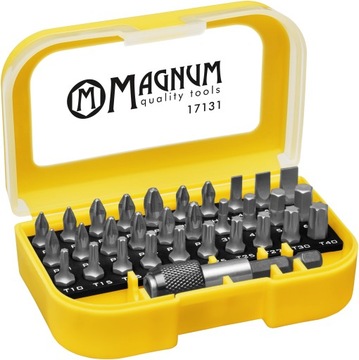 Zestaw bitów Magnum 1/4 31 szt profesjonalny + uchwyt magnetyczny