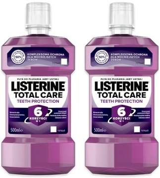 Listerine TOTAL CARE 6w1 Clean Mint Płyn do płukania ust 2 x 500 ml