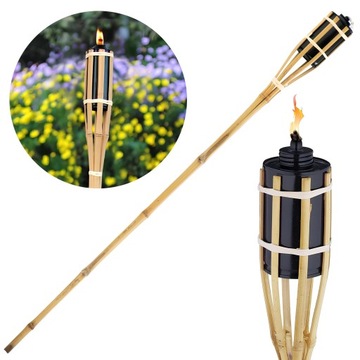 Бамбуковый факел, 90 см, 1 шт., бамбуковый садовый фитиль, твердый