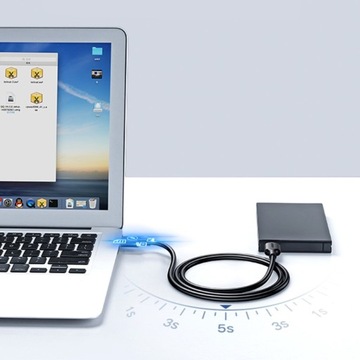 Гибкий гибкий кабель USB 2.0 480Мбит/с 25см черный