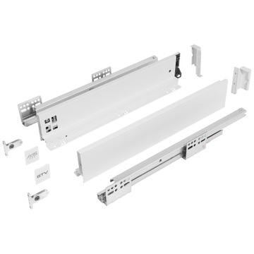 Szuflada GTV AXIS PRO biała niska L-600mm H-86 A1 cichy domyk wysuw 3D 40kg
