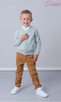 SWETER Elegancki sweterek chłopięcy SZKOŁA Jomar SZARY M: 747 roz. 128