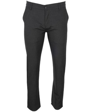 БРЮКИ ИЗ ЭЛЕГАНТНОГО МАТЕРИАЛА, ТЕМНО-СЕРЫЕ, ОДНОРОДНЫЕ W40 L30