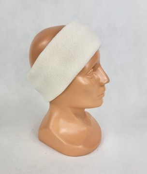 657 ПОВЯЗКА НА ГОЛОВЬ Флисовая, ширина 8 см, ЭКРУ