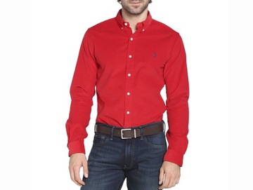 Koszula męska Ralph Lauren CUSTOM FIT BD PPOC SPT PARK AVENUE RED