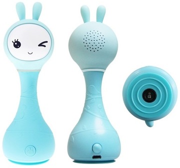 Погремушка Alilo Rabbit, синяя, 16 см