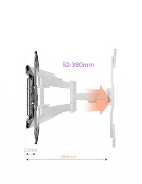 Настенное крепление для ЖК/LED телевизоров 40-80 дюймов, 45 кг VESA