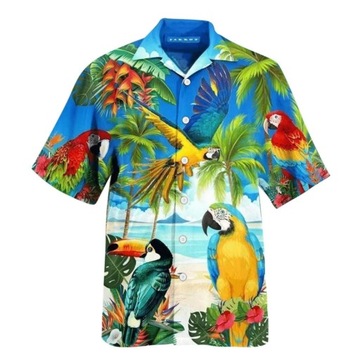 Męska koszula hawajska z nadrukiem graficznym