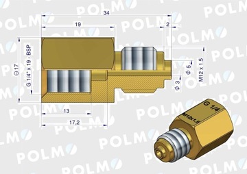 РЕДУКЦИОННЫЙ адаптер для манометра GZ12x1,5 GW1/4