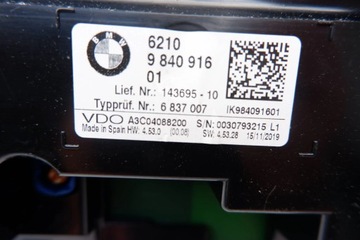 BMW F39 F45 F48 PŘÍSTROJOVÁ DESKA BUDÍK HUD 9840916