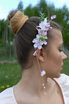 opaska stroik kwiaty perły komunia wesele