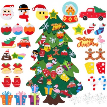 ЁЛОЧКА С УКРАШЕНИЯМИ ДЛЯ ДЕТЕЙ ИЗ ВОЙЛА ДЛЯ МАЛЕНЬКИХ ТВОРЧЕСКИХ ПОДЕЛОК