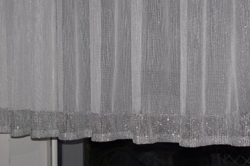 ШТОРА КАК МОРОЗ, маркизет RASHEL, КОРОТКИЕ пришитые стразы