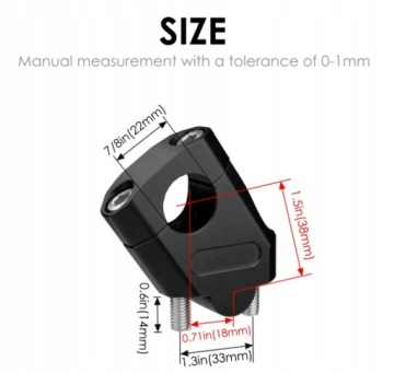 ADAPTERS MOTORCYCLE DIRECTOR BOARD RISERS 22 mm Black