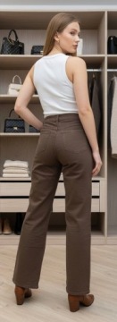 ДЖИНСЫ КОЛОКОЛЬЧИК ЖЕНСКИЕ ШОКОЛАДНО-КОРИЧНЕВЫЕ XS