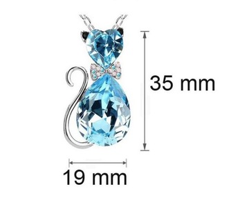 Cudowny, srebrny naszyjnik Swarovski Blue Cat