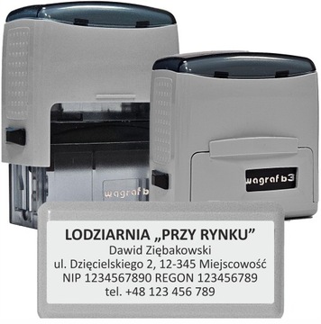 PIECZĄTKA FIRMOWA - RESTAURACJA - BAR - GASTRONOMIA do 6 wersów Wagraf B3s