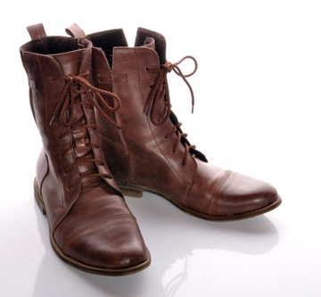 BUTY BULLET za kostką WYWIJANE brąz SKÓRA SZTYBLETY trzewiki CASUAL MEN 41