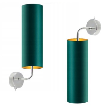 Kinkiet abażur lampa ścienna LED E14 kinkiet ścienny butelkowa zieleń złoto