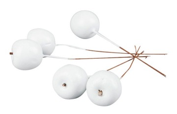 5 szt. OZDOBA JABŁKO do stroików BIAŁE