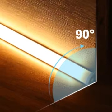 Угловой светодиодный профиль, белый, угловой, 2 м, с опаловым абажуром + 4 торцевых заглушки, КОМПЛЕКТ