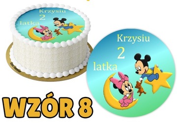 Opłatek Dekoracja na Tort PIERWSZE URODZINKI+imię