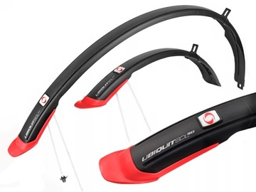 Błotniki rowerowe SIMPLA 28'' UBIQUIT 50mm czarno-czerwone