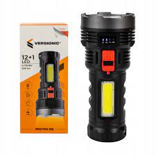 Latarka LED 2w1 USB + panel solarny VERGIONIC