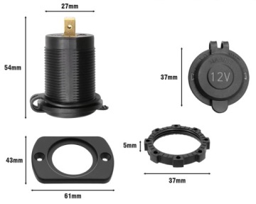 АВТОМОБИЛЬНАЯ РОЗЕТКА, герметичная сборка, ЗНАК КАБЕЛИ 12В 24В