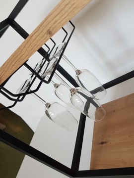 двухрядная вешалка для стекла, матовая черная