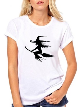 T-SHIRT KOSZULKA DAMSKA Z NADRUKIEM WITCH L