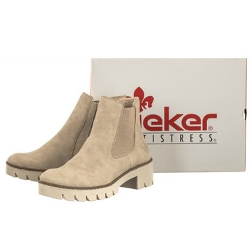 Buty Sztyblety Damskie Rieker Beżowe X5772 Beige