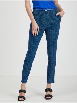 Czarno-niebieskie damskie wzorzyste spodnie ORSAY