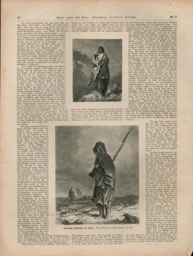 g04265 Bayerische Wachposten im Schnee. Drzeworyt z okolo 1893.