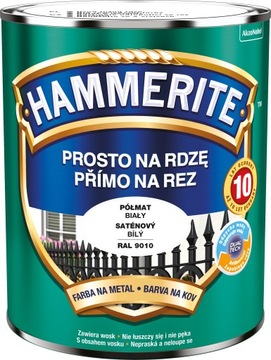 Farba Hammerite na rdzę BIAŁY PÓŁMAT 2,5L