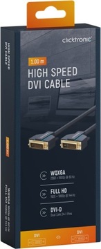 CLICKTRONIC Kabel przewód DVI - DVI (24+1 piny) 1m