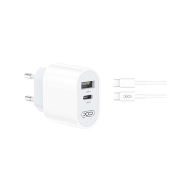 SZYBKA ŁADOWARKA USB QC + USB Typ C +kabel USB C-C