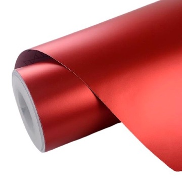 FOLIA CHROM MAT PERŁA CZERWONA SATYNA 50x152cm