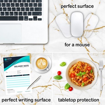 Trwała Mata ochronna na biurko 90x45 gold marble