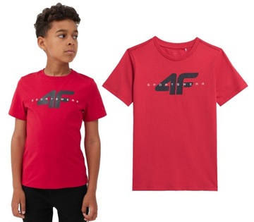 T-shirt chłopięcy 4F sport M796 62S czerwony 152.