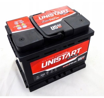 AKUMULATOR 62AH 540A P+ Long Life UNISTART PLUS