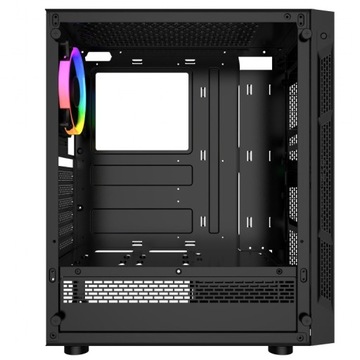 ЧЕРНЫЙ ИГРОВОЙ КОРПУС С ЦВЕТНОЙ ПОДСВЕТКОЙ RGB ВЕНТИЛЯТОР ОКНО ATX