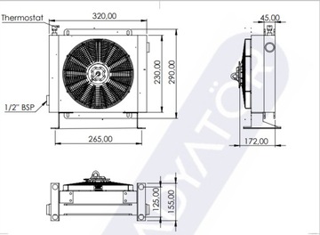 Охладитель гидравлического масла 80 л/мин, 24 В постоянного тока с термостатом масляного радиатора