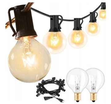 GIRLANDA LAMPKI OGRODOWE 25 PATIO BALKON TARAS 14m
