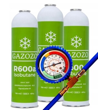 Zestaw do napełniania czynnika chłodniczego 3 x R600a